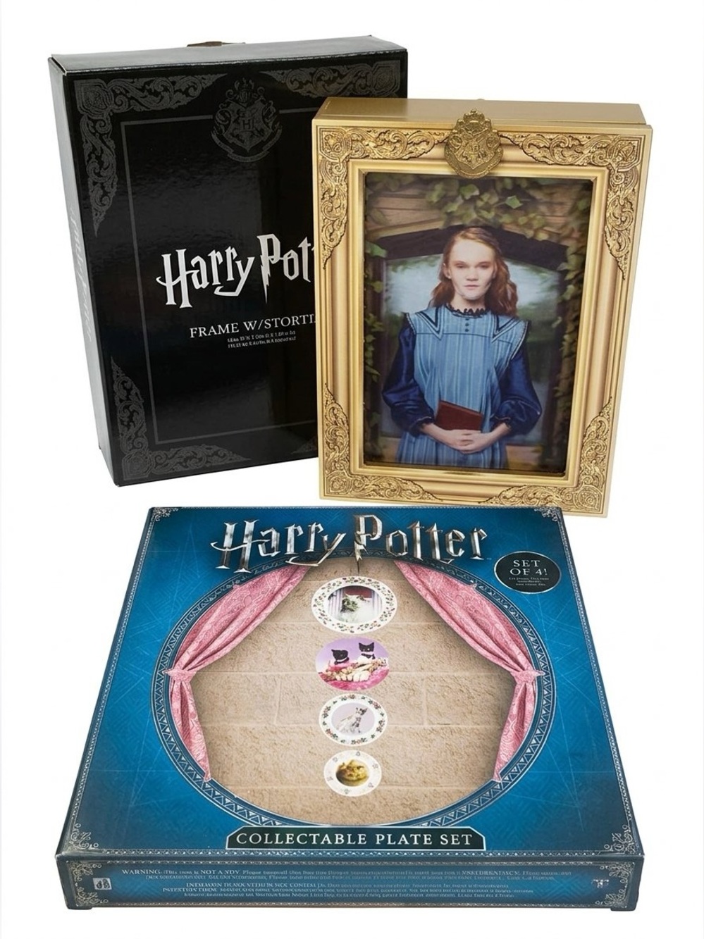 Harry Potter Ariana Dumbledore Frame with Storage & Cat Collectable 4 Plate Set